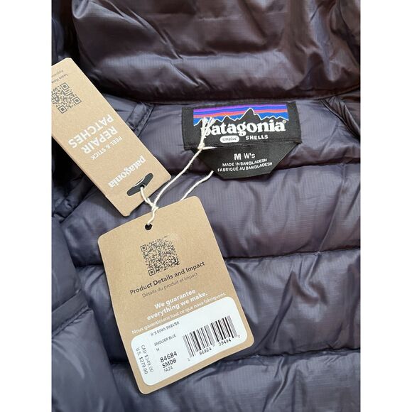 Patagonia Women's Down Sweater Jacket Smolder Blue New With Tags Size Medium - Picture 4 of 8